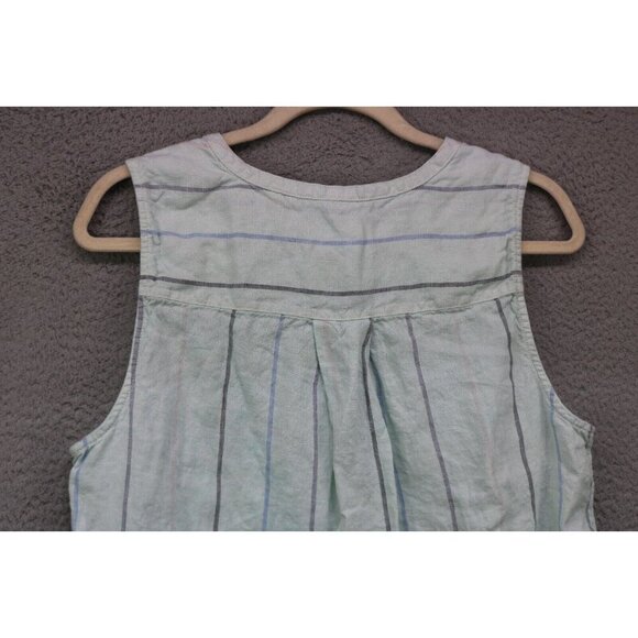 C & C California Sleeveless 100% Linen Button Up Tunic-Size Large-Beachy - Picture 8 of 8